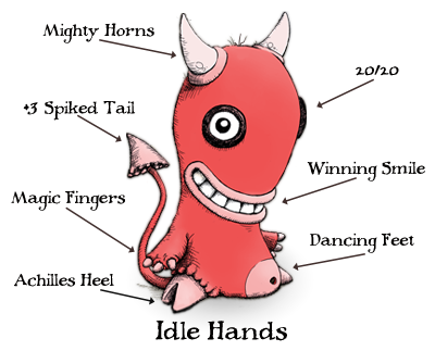Idle Hands character pointing
